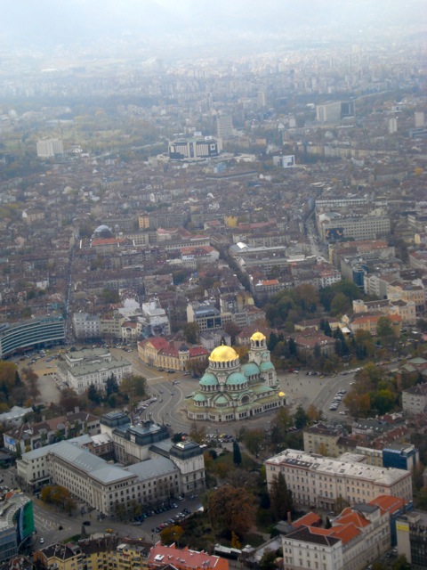 Luftaufnahme des Stadtzentrums von Sofia*
